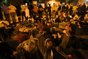 Protestors in Oakland, CA, November 24. Photo: Jim WIlson/New York Times.