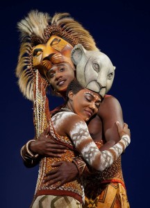 Nia Holloway as Nala and Jelani Remy as Simba in the Lion King national tour. Photo by Joan Marcus.