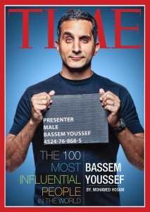 Bassem Yussef, an Egyptian satirist often compared to Jon Stewart, was arrested in March, 2013 for allegedly insulting President Mohammed Morsi and Islam. He was released on bail. In April 2013, he was named one of Time's 100 most influential people.