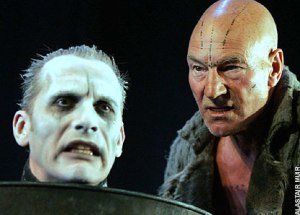 Julian Bleach as Ariel and Patrick Stewart as Prospero in The Tempest at the Novello Theatre in London, 2007. Photo by Alastair Muir. The Tempest has come under fire in certain circles for its implied criticisms of colonialism and racism. 