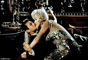 Tony Curtis and Marilyn Monroe in Some Like It Hot. 